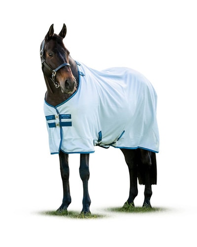 Amigo Bug Rug fly sheet from Horseware Ireland - Azure Blue and Navy