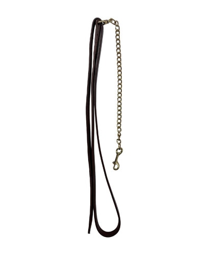 Horse Cents Leather Lead Shank with Chain - 7 ft