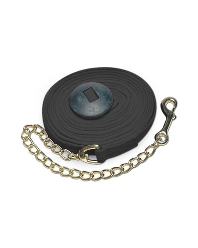 Jack's Manufacturing Cotton Lunge Line with 20 inch Chain - Black