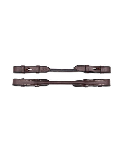 Jake Adams Equestrian Leather Pelham Roundings Bit Converters transform a Pelham bridle for single-rein use