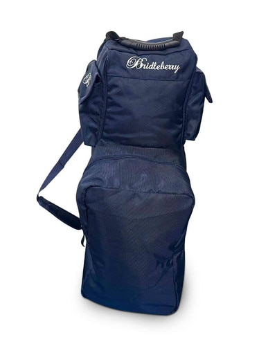 Bridleberry Blue Quilted Boot and Helmet Bag for Equestrians