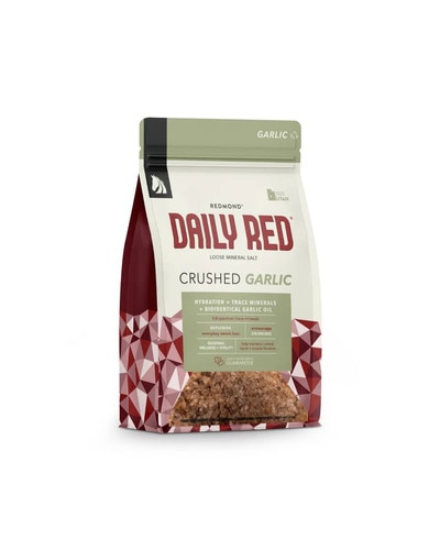 Redmond Rock Crushed Salt with Garlic natural fly repellent for horses 5 lb